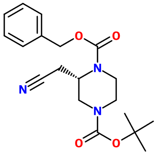 (image for) MC021363 1-Benzyl 4-(tert-butyl) (S)-2-(cyanomethyl)piperazine-1,4-dicarboxylate